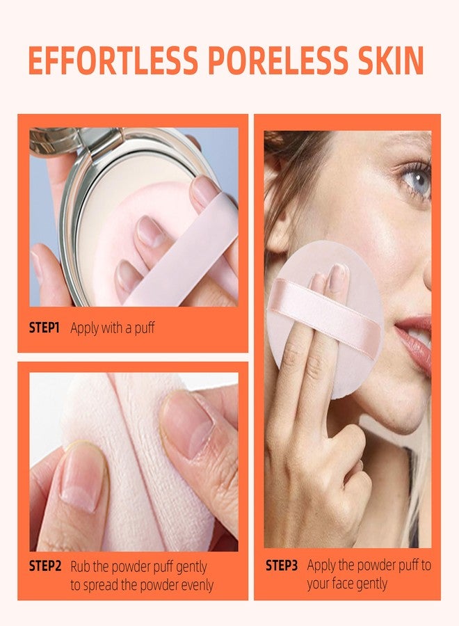 PURE 10 Pieces Pure Cotton Powder Puff, Makeup Puff for Powder Foundation, 3.15-inch Normal Size with Strap, Blending for Loose Powder Mineral Powder Body Powder Wet Dry Makeup Tool - Image 5