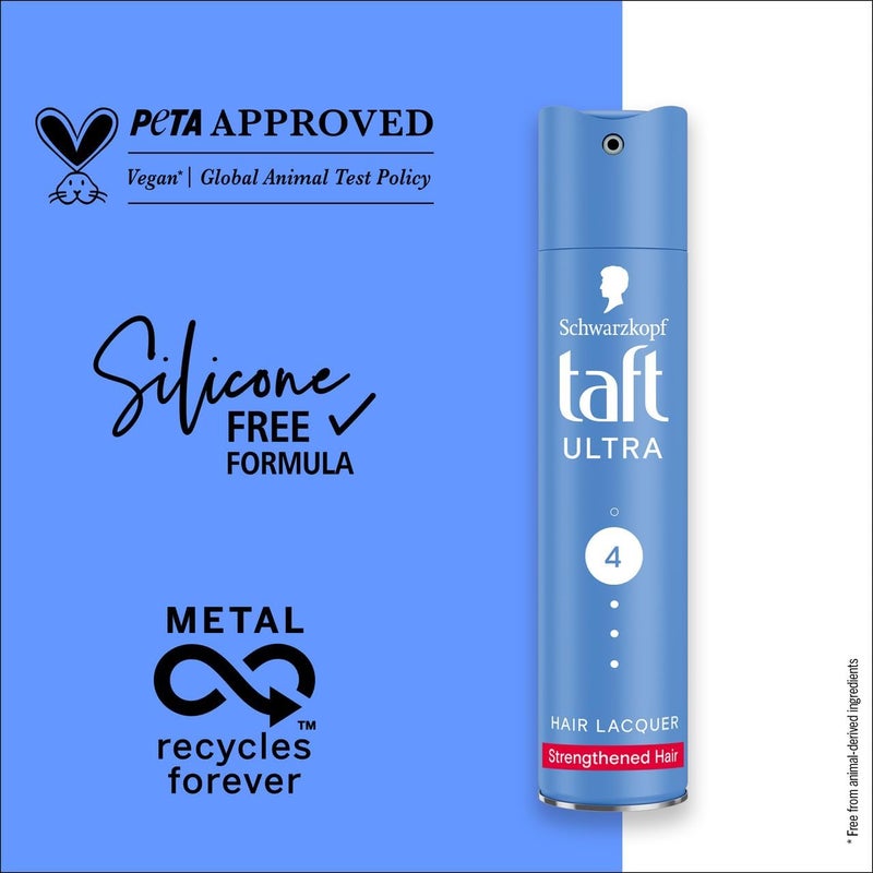 Schwarzkopf Taft Schwarzkopf Taft Hair Lacquer Ultra 250 ML Hold 4 - Image 4