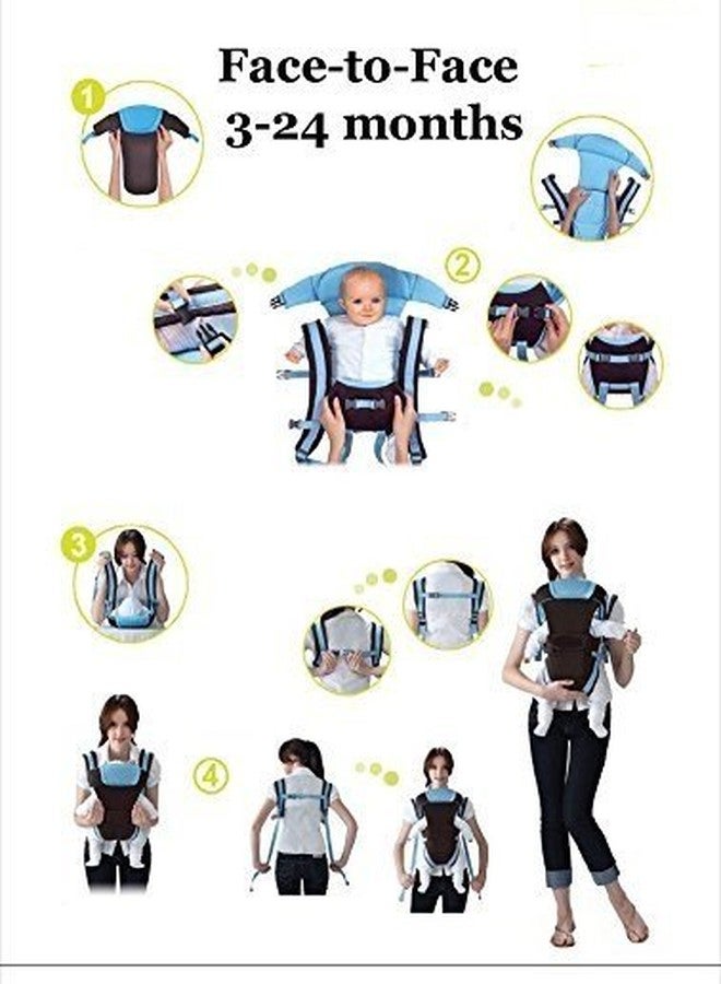 Smilecasters Adjustable Handsproof 4-in-1 Baby Carrier with Comfortable Head Support & Buckle Straps - Black - Image 4