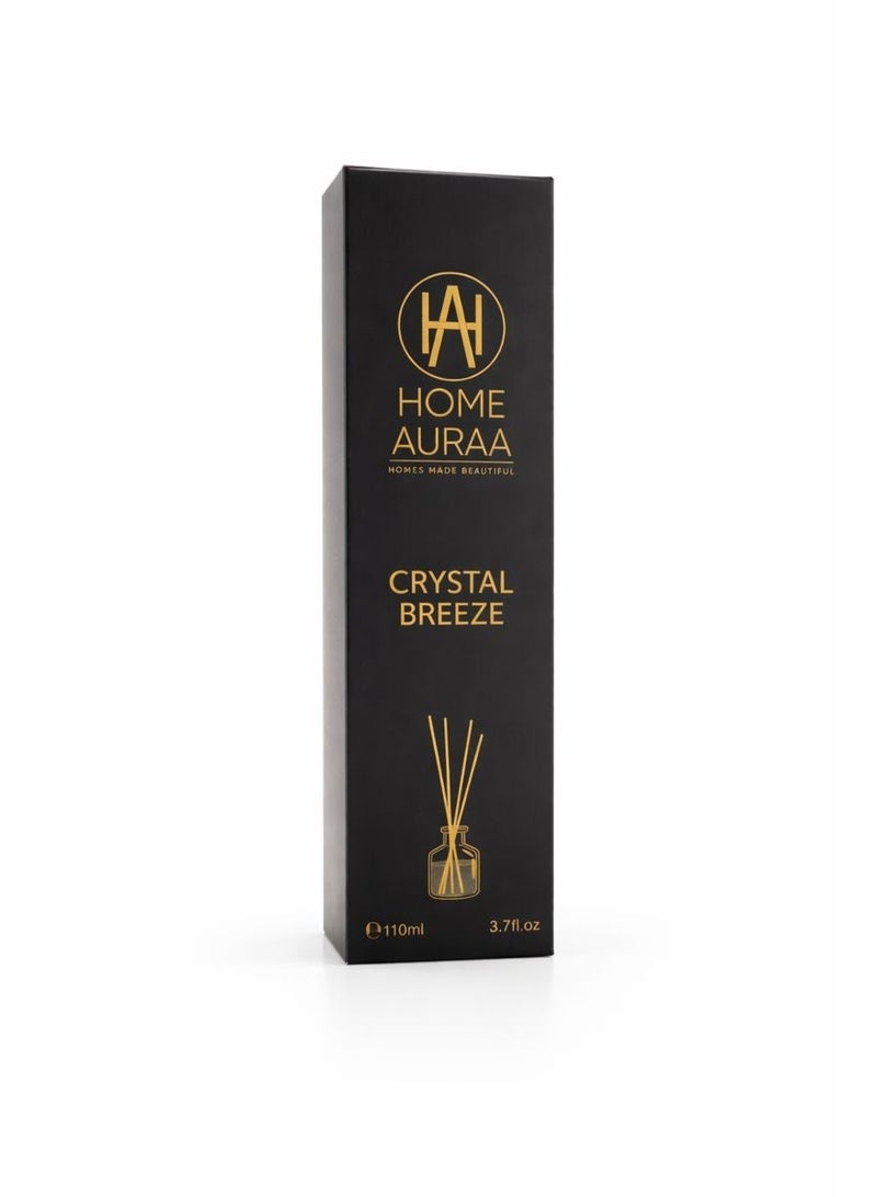 Home auraa Crystal Breeze reed diffuser 110 ml – Long-Lasting Home Fragrance with Fresh Citrus & Warm Amber Notes for Living Room & Bedroom - Image 1