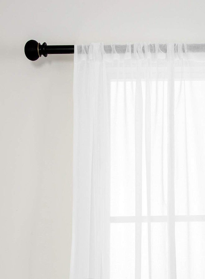 vctops Solid Color Sheer Voile Window Curtains Light Filtering Tie Up Shade Adjustable Balloon Drapes Treatment for Small Window,1 Panel (24" x 47",White) - Image 5