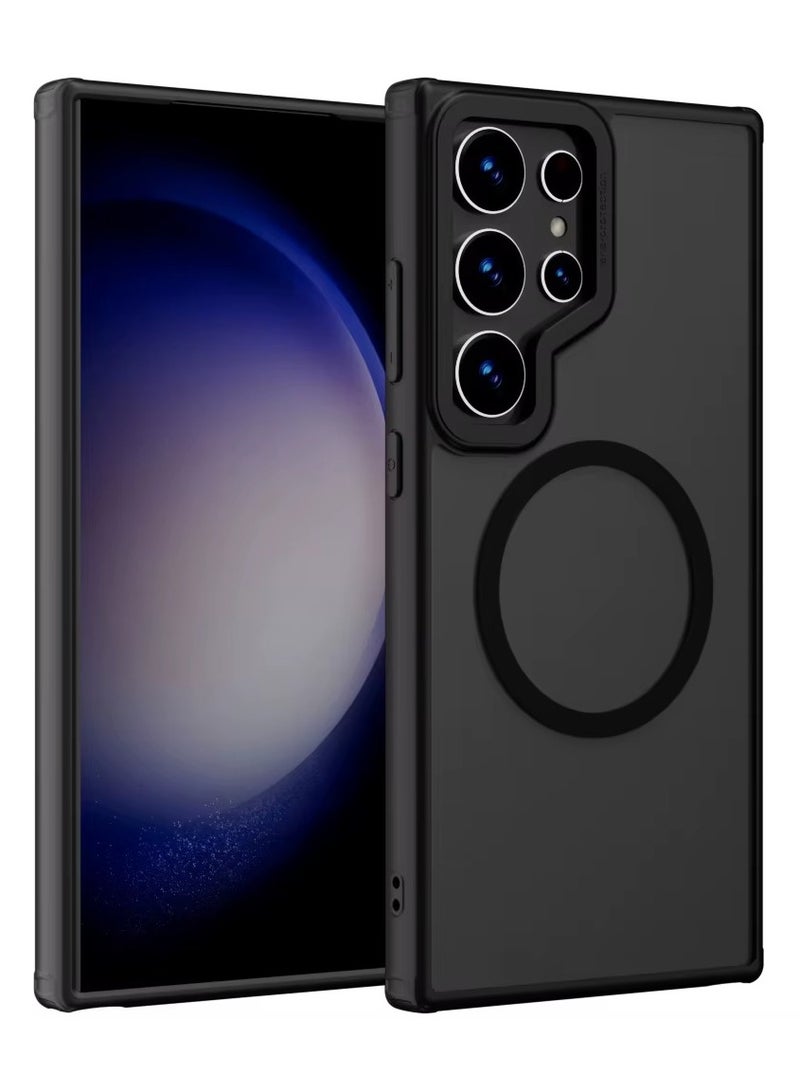 إكس ليفيل جراب X-Level Armor Magnet Series غير لامع من الدرجة العسكرية ومضاد للسقوط لهاتف Samsung Galaxy S25 Ultra (أسود) - Image 1