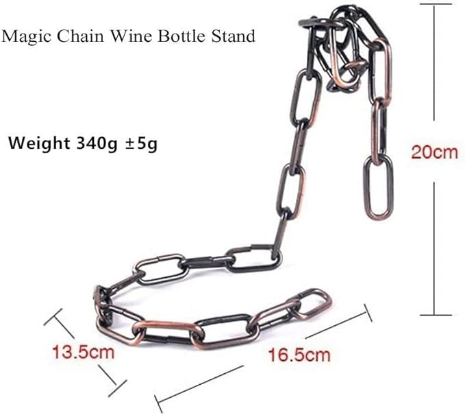 ORIGINAL MART Chain Wine Rack Holder Countertop Free Standing Metal Wine Rack Novelty for Gift Kitchen Home Decoration Modern Design Wine Gifts Tabletop Wine Bottle Holder - Image 5
