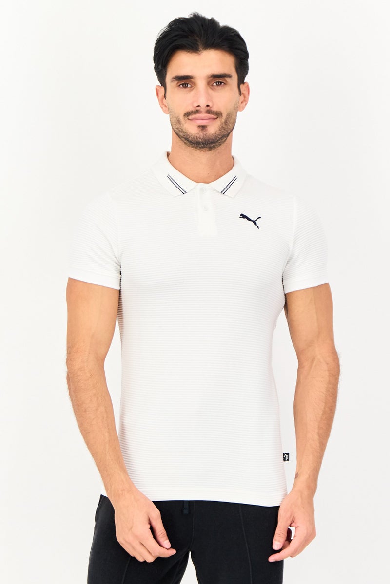 PUMA Men Slim Fit Short Sleeve Outdoor Polo Shirt, White - Image 1