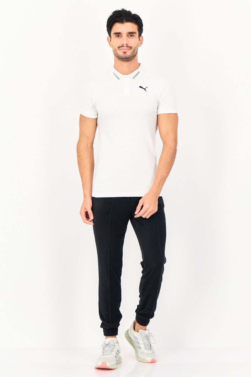 PUMA Men Slim Fit Short Sleeve Outdoor Polo Shirt, White - Image 3