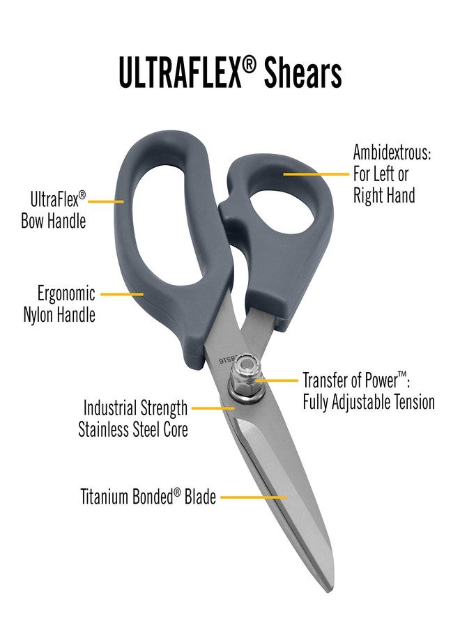 Clauss 18516 7-Inch Titanium Bonded Ultra Flex Bent Shear - Grey - Image 2