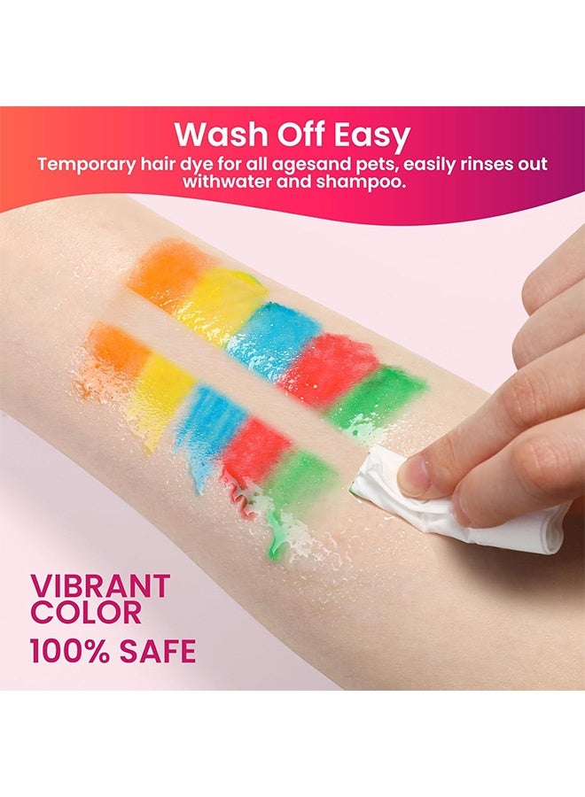 إم إكس إن 10 قطع من طباشير الشعر، مجموعة مكياج صبغة الشعر المؤقتة للفتيات، أقلام صبغة شعر ملونة قابلة للغسل ومنخفضة التحفيز للمهرجانات وحفلات التنكر - Image 4