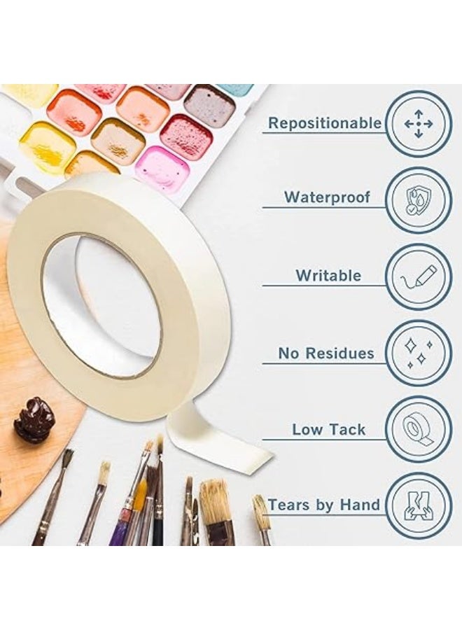 Green Tiger White Masking Tape 10 Pack,General Purpose Beige Painter's Tape 1.5CM x 20M,White Artist Tape For Painting,Labeling,Packing,Craft,Art - Image 4