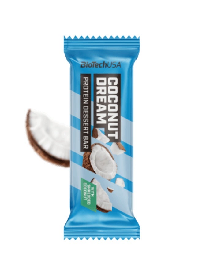 BioTechUSA Protein Dessert Bar 50g, pack of 20 | COCONUT DREAM | Gluten and palm oil free protein bar - Image 2