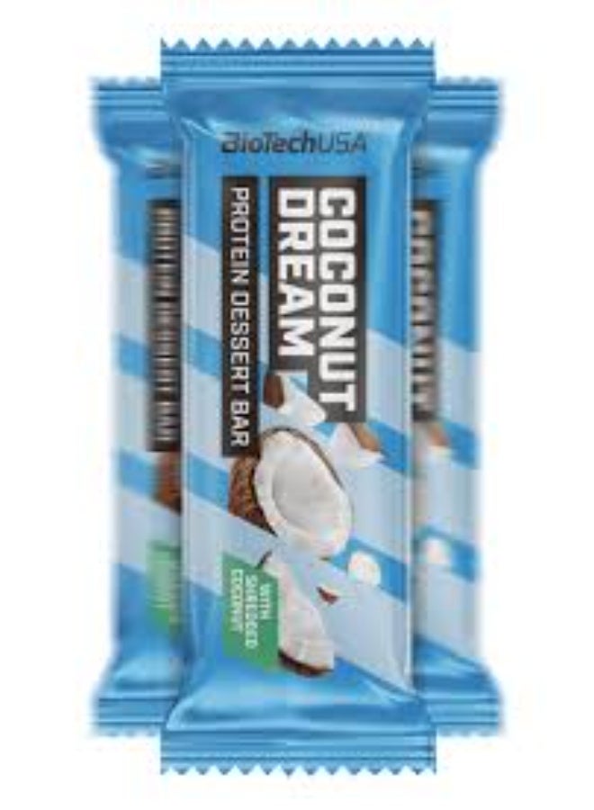 BioTechUSA Protein Dessert Bar 50g, pack of 20 | COCONUT DREAM | Gluten and palm oil free protein bar - Image 3