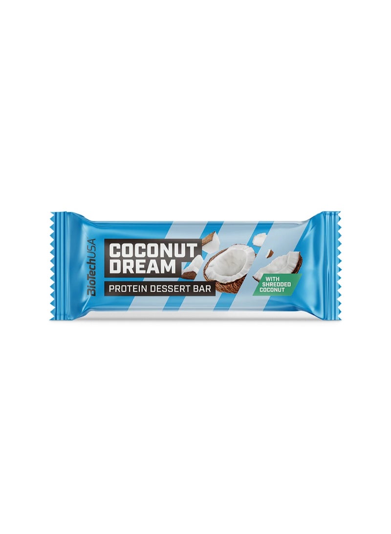 BioTechUSA Protein Dessert Bar 50g, pack of 20 | COCONUT DREAM | Gluten and palm oil free protein bar - Image 1