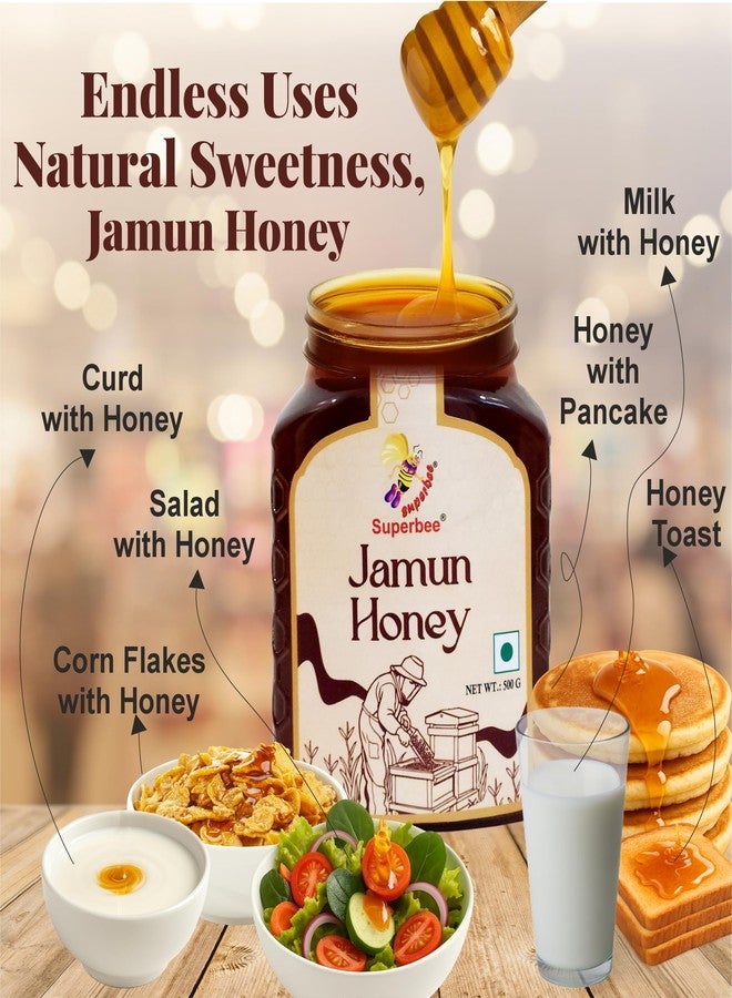 Superbee Gift Pack | Jamun Honey 500 gm & Multiflora Honey 500 gm | Premium Natural Honey in Eco-Friendly Jute Bag - Image 2