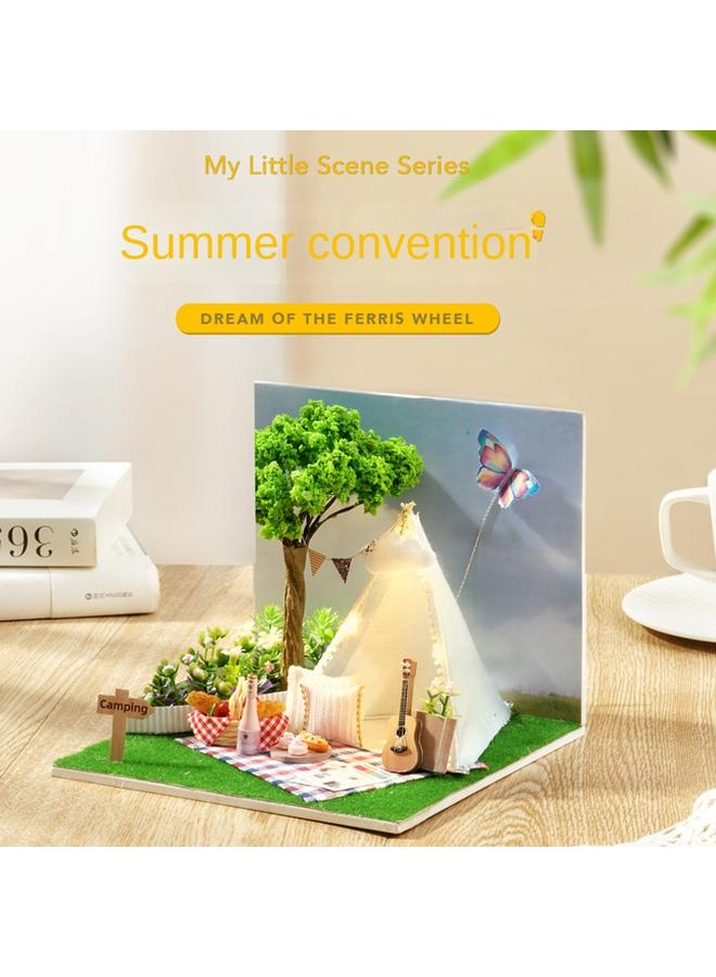 Bluejw Hand-assembled Wooden Diy Cabin My Small Scene Miniature Coffee Shop Ice Cream Shop Model Girl's Best Friend - Image 1