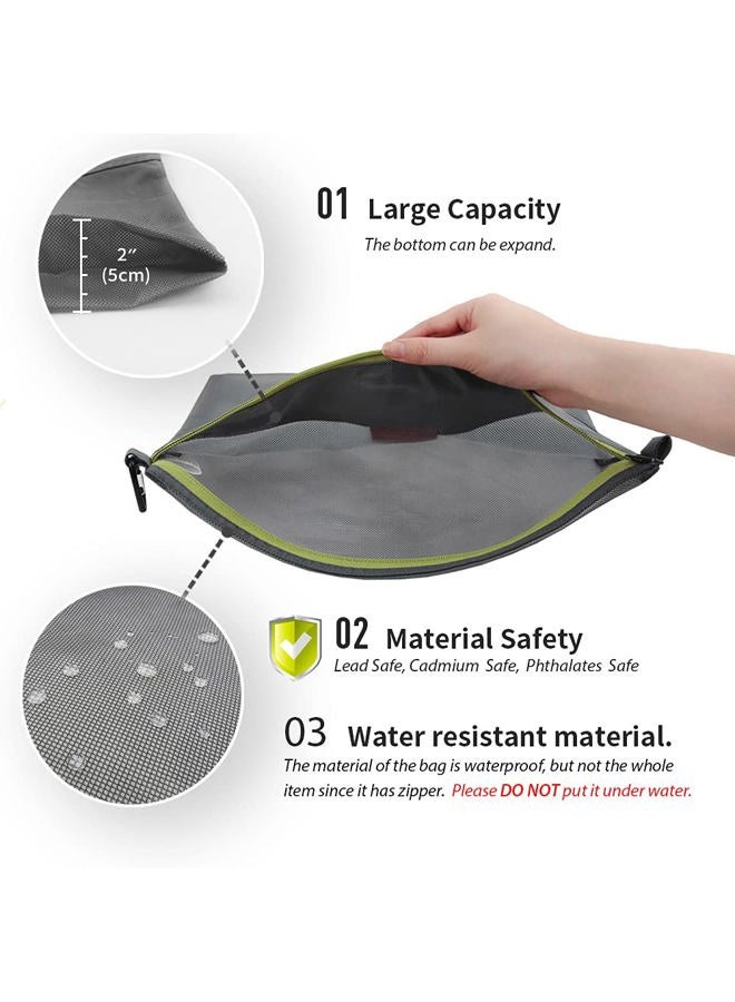 pack all Waterproof Travel Packing Pouches Storage Packing Bag with Zipper for Travel, Office, Arts (Small/Medium/Large/Set) Set Gray - Image 5