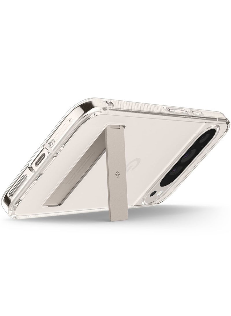 Caseology - Capella Kickstand for Google Pixel 9 Case / Pixel 9 PRO Case Cover [Built-in Kick Stand] Military Grade - Clear Ivory - Image 1