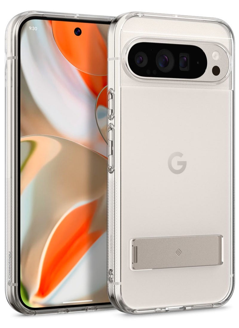 Caseology - Capella Kickstand for Google Pixel 9 Case / Pixel 9 PRO Case Cover [Built-in Kick Stand] Military Grade - Clear Ivory - Image 1