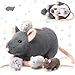 Arrowbash 5 Pcs Mouse Stuffed Animals Set 14 Large Mommy Rat Plush with 4 Small Mouse Babies in Zippered Tummy Stuffed Rat Plush Toys for Kids Girls Boys Valentine Birthday GiftCute Style - Image 2