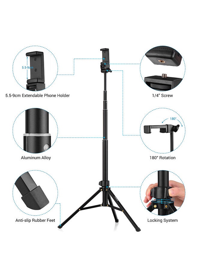 59in 2-in-1 Tripod Stand + Extendable Selfie Stick Aluminum Alloy with Phone Holder Remote Shutter Compatible with iPhone Android Phones - pzsku/Z7578E2545430B3891A6DZ/45/_/1697194102/c6d43a6d-4de9-45ec-b2e4-5f34baede3fb