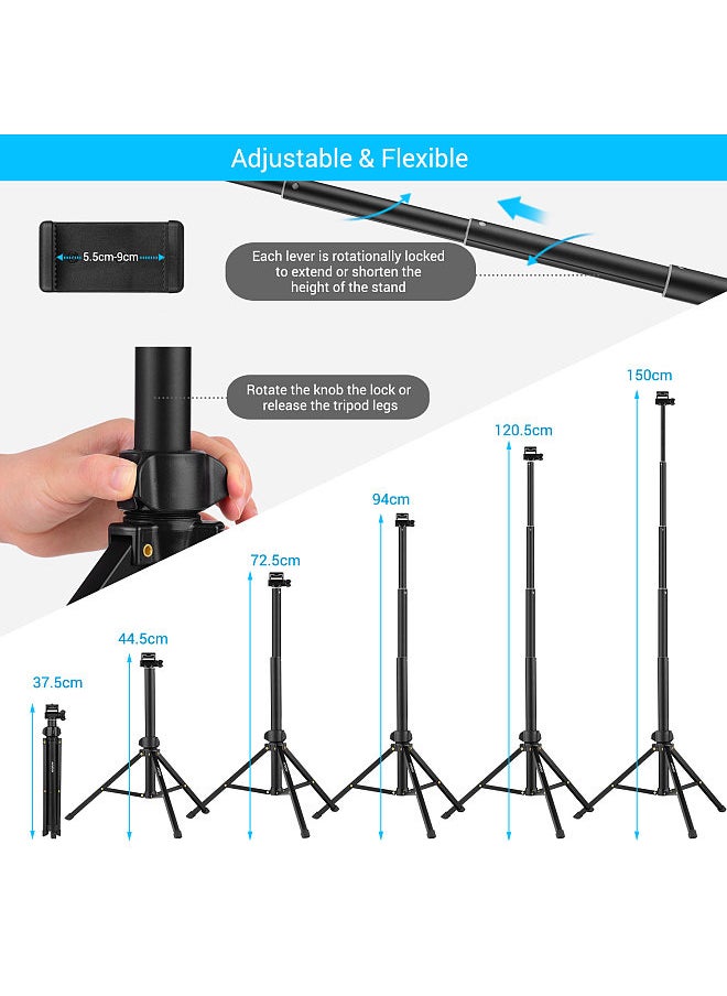 59in 2-in-1 Tripod Stand + Extendable Selfie Stick Aluminum Alloy with Phone Holder Remote Shutter Compatible with iPhone Android Phones - pzsku/Z7578E2545430B3891A6DZ/45/_/1710129729/ec369897-e2ca-410d-afdf-e4d4cd483706