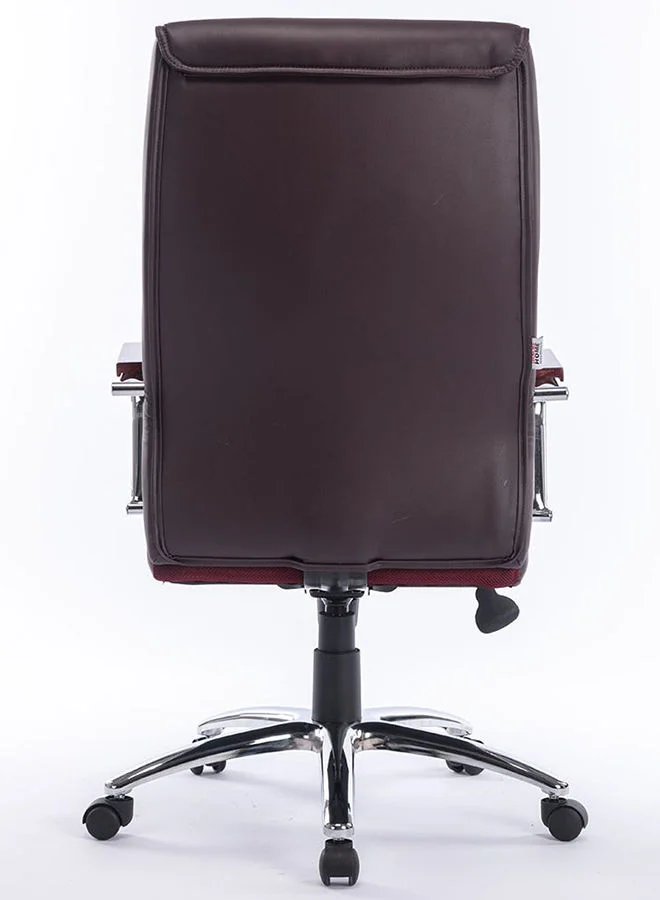 DANUBE HOME Boss Swivel High Back Office Chair Ergonomic Gaming Chair Modern Home Computer Chair 360° Swivel Pu Leather Office Chair Adjustable Lumbar Executive Chair 75.5x63.5x115 cm Brown