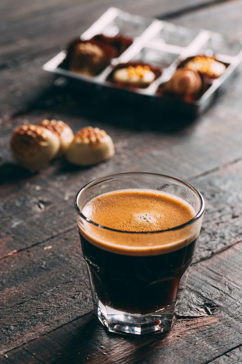Necessia Heat-Treated Tempered Rim Cortado/Espresso/Gibraltar Glasses, Set of 4, 4.5 oz - Image 3