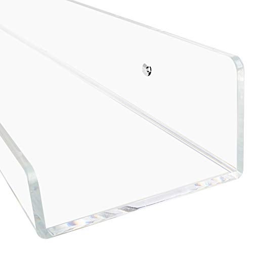 Weiai Clear Acrylic Shelf 15" Invisible Floating Wall Ledge Bookshelf, Kids Book Display Shelves Wall Mounted (15 Inch 3Pack) - Image 4