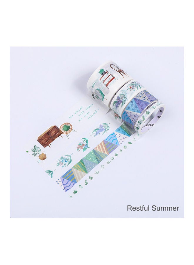نيبمينينت بكرة شريط لاصق من "واشي" Washi 4 قطع . كتاب الصيف الهادىء Restful Summer
