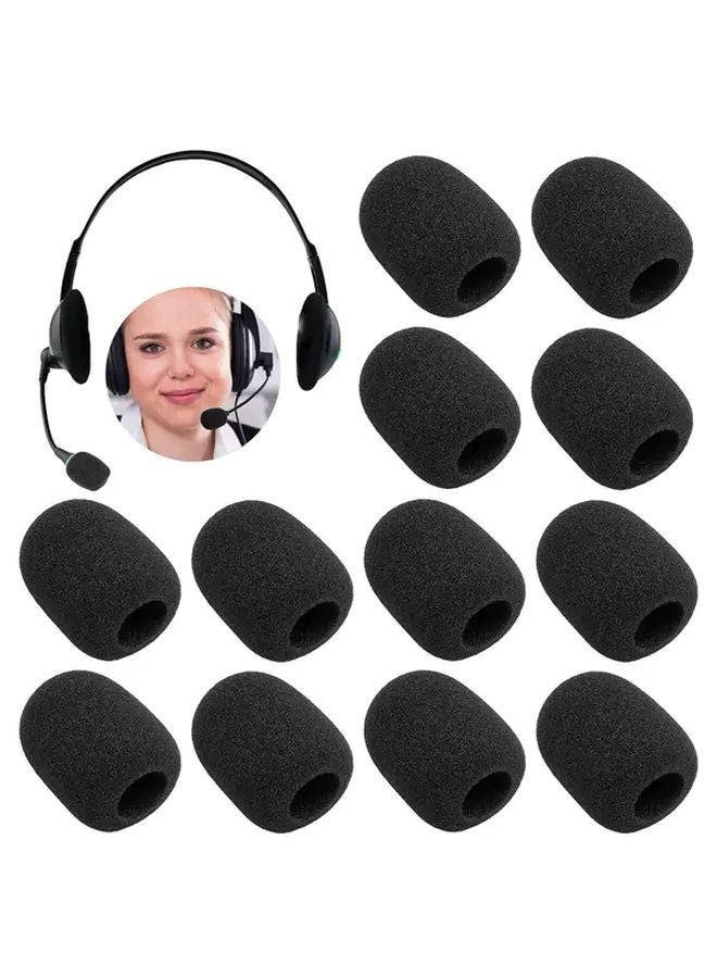 12pcs Headset Microphone Foam Covers Windscreen Noise Reduction Sponge - Image 2