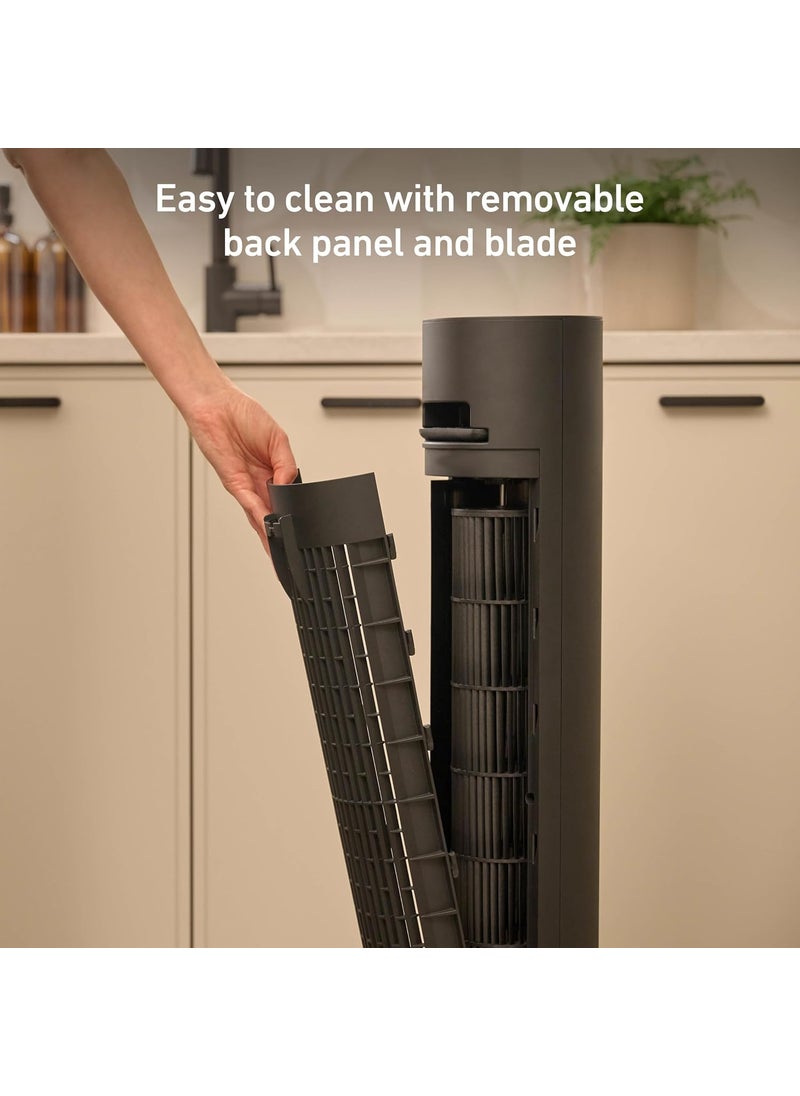 Holmes Holmes 36 CleanBreeze Digital Tower Fan with Removable Blade ClearRead Display 75 Oscillation 6 Speeds 4 Modes 12Hour Timer Home Bedroom or Office Remote Control Matte Black  - Image 3