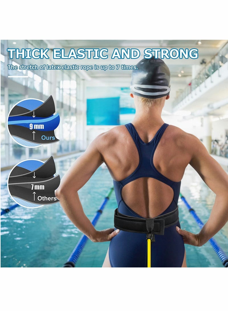 SYOSI حزام تدريب السباحة حزام تدريب السباحة، حبل السباحة الثابت، حزام السباحة الثابت، حبال بونجي مقاومة، أحزمة تدريب السباحة الثابتة، حبال بونجي - Image 3