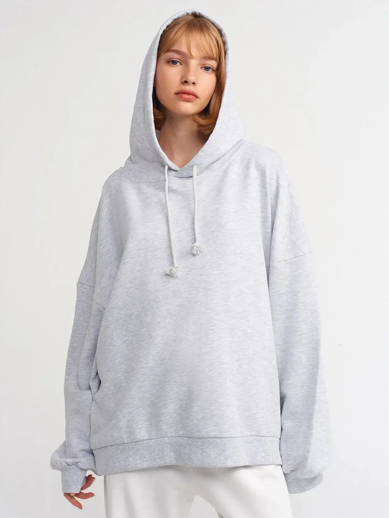 ديلفين Dilvin Oversized Cotton Hooded Sweatshirt
