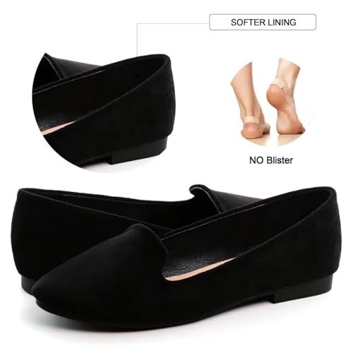 SAILING LU Women Round Toe Flats Comfortable Ballet Flat Shoes for Women Dressy Black Slip-ons Loafers Black Size 8.5 - Image 4