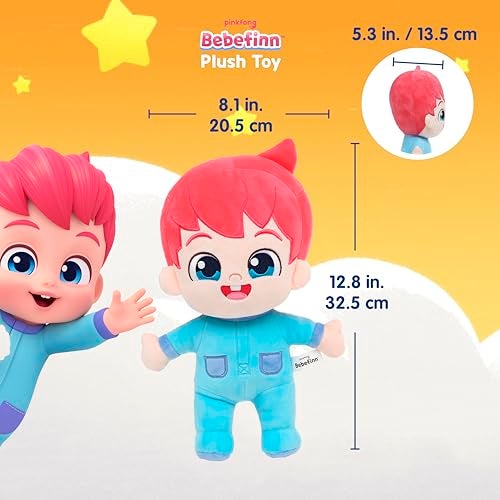Pinkfong Bebefinn Plush Toy - 12" (30cm) Stuffed Doll | Soft Cuddly Plush for Toddlers | Bebefinn Toy | Perfect Birthday, Holiday for Boys & Girls - Image 4