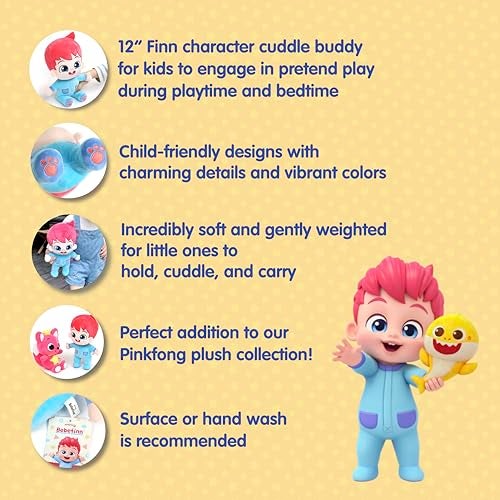 Pinkfong Bebefinn Plush Toy - 12" (30cm) Stuffed Doll | Soft Cuddly Plush for Toddlers | Bebefinn Toy | Perfect Birthday, Holiday for Boys & Girls - Image 5