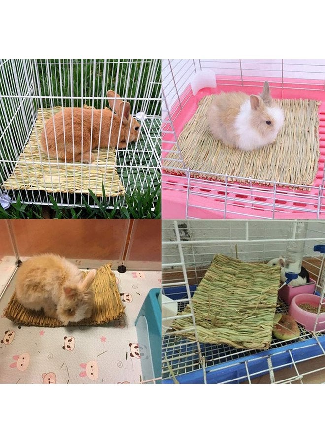 كاثسون بساط عشب الأرانب من kathosn مكون من 8 قطع، بساط عشب منسوج طبيعي للحيوانات الأليفة، بساط عش الأرانب، ألعاب مضغ للهامستر والببغاء والأرانب والقنفذ وخنزير غينيا والأرنب والحيوانات الصغيرة الأخرى - Image 3