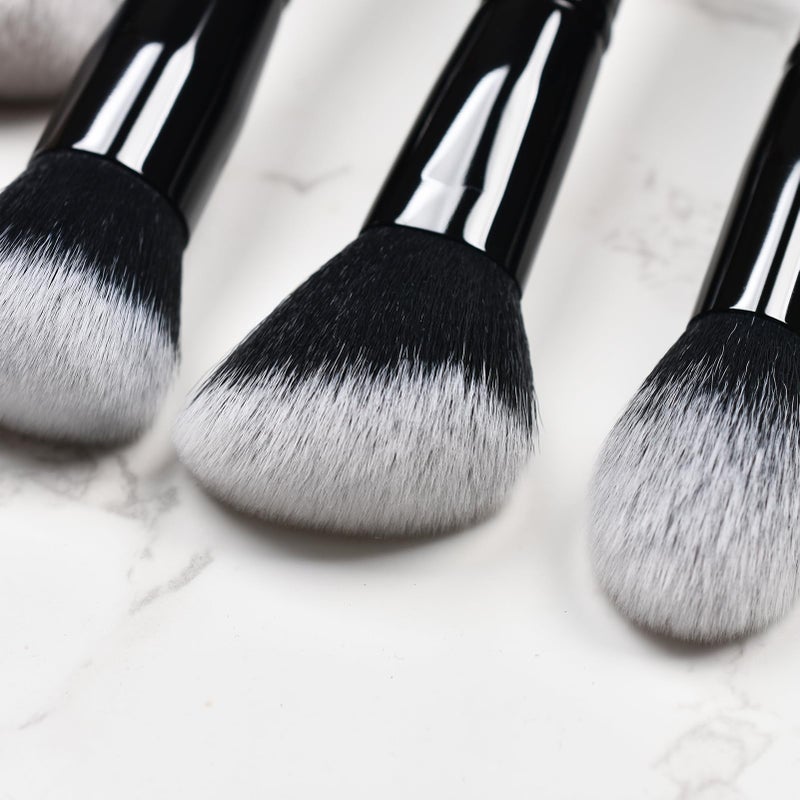 LORYP 4 Pcs Full Face Professional Makeup Brushes Set with Retractable Kabuki Airbrush For Powder,Liquid,Cream,Angled Blush Brush, Foundation Brush, Tapered Highlight Brush - Image 4