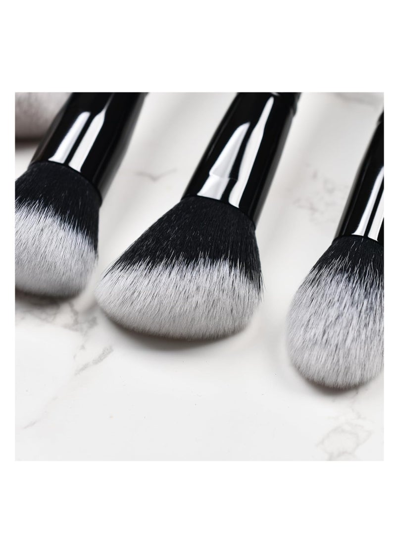 LORYP LORYP 4 Pcs Full Face Professional Makeup Brushes Set with Retractable Kabuki Airbrush For Powder,Liquid,Cream,Angled Blush Brush, Foundation Brush, Tapered Highlight Brush  - Image 2