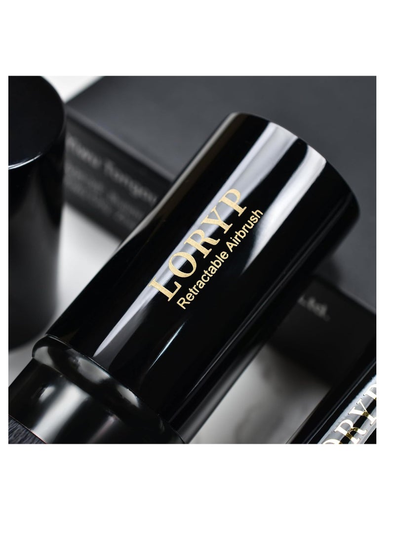 LORYP LORYP 4 Pcs Full Face Professional Makeup Brushes Set with Retractable Kabuki Airbrush For Powder,Liquid,Cream,Angled Blush Brush, Foundation Brush, Tapered Highlight Brush  - Image 4