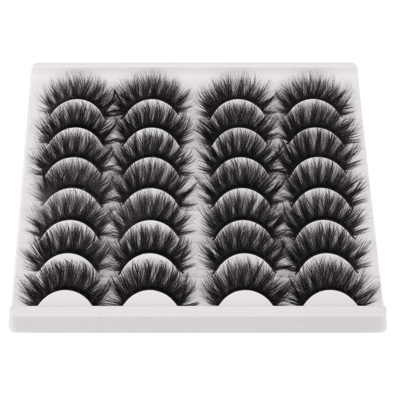 JIMIRE False Eyelashes Mink Fluffy Volume Lashes 3D Wispy Long Fake Eyelashes 14 Pairs Pack - Image 1