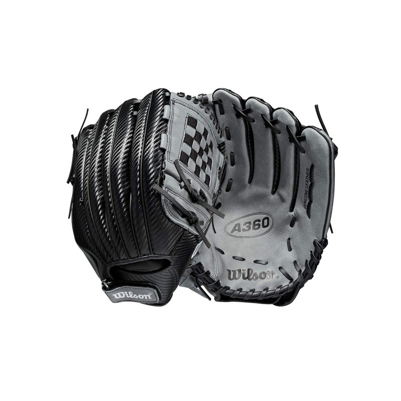 Wilson 2021 A360 125 Outfield Baseball Glove BlackGrey Right Hand Throw