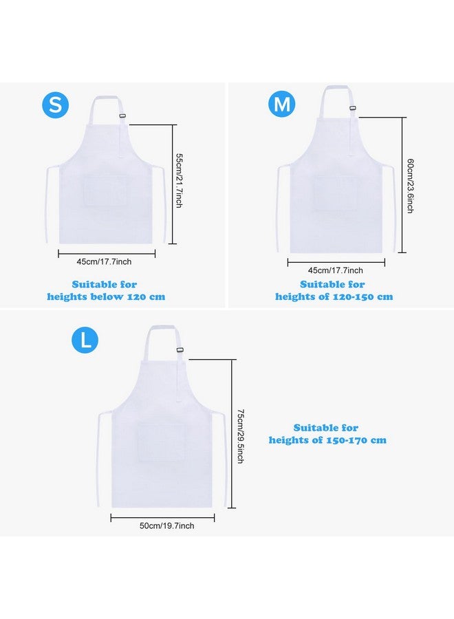 SUNLAND SUNLAND Kids Apron And Hat Set Children Chef Apron For Cooking Baking Painting White(S:3-6 Years)¡  - Image 4