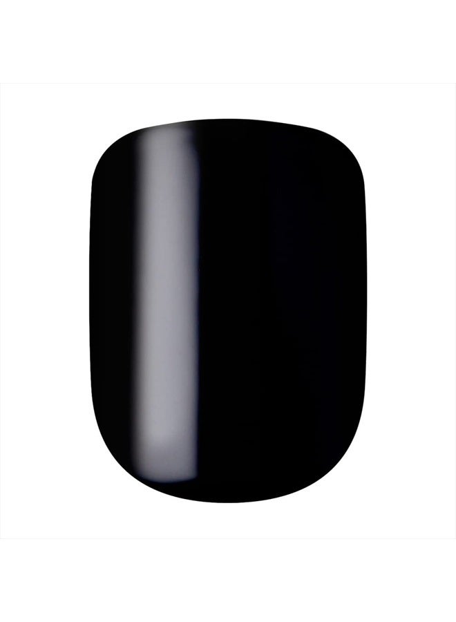 Impress أظافر كيس imPRESS الملونة القابلة للتطبيق، مجموعة أظافر جل، تقنية PureFit، طول قصير، "أسود بالكامل"، مانيكير بلون صلب بدون طلاء، تشمل وسادة تحضير، ملف أظافر صغير، عصا جلد، و30 ظفر مزيف - Image 3