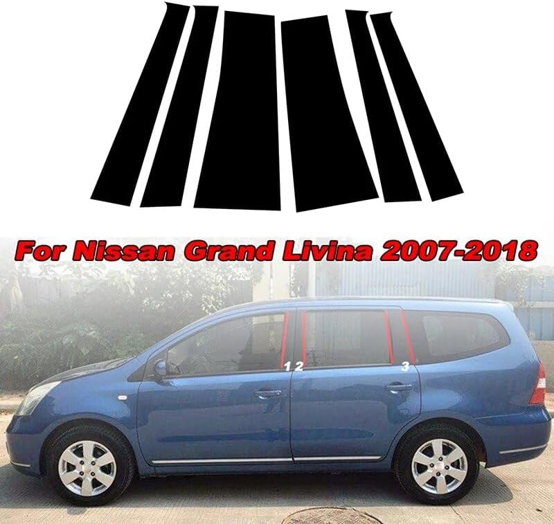 QASULER 6Pcs Car Window Pillar Posts Door Trims Cover - Image 4