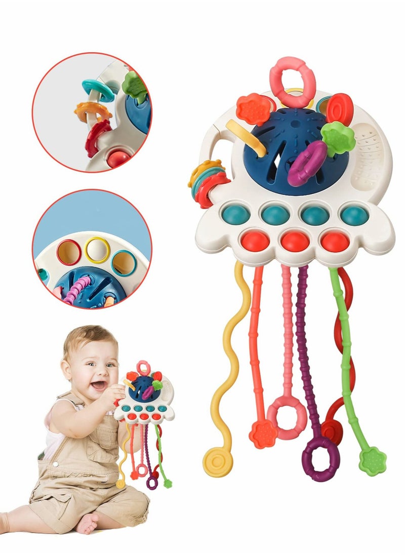 Octopus Silicone Pull String Learning Toys Montessori Toys  Baby Sensory Toys Bath Travel Teething Toys for Birthday Gifts for 1-3 Year Old Boys and Girls  - Image 1