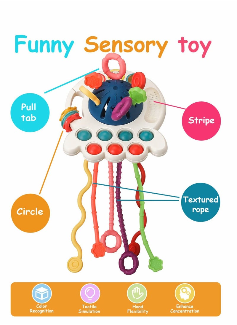 Octopus Silicone Pull String Learning Toys Montessori Toys  Baby Sensory Toys Bath Travel Teething Toys for Birthday Gifts for 1-3 Year Old Boys and Girls  - Image 2