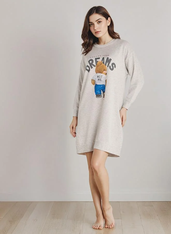 Splash FAV Mermaid Bear Print Sleepshirt with Long Sleeves