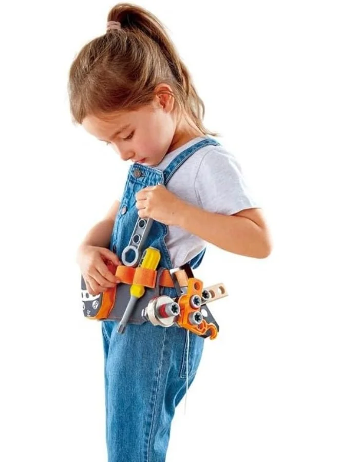 Hape Junior Inventor Scientific Tool Belt | 19 Piece Utility Component Steam Tool Storage Belt For Children +4 Years 26cm