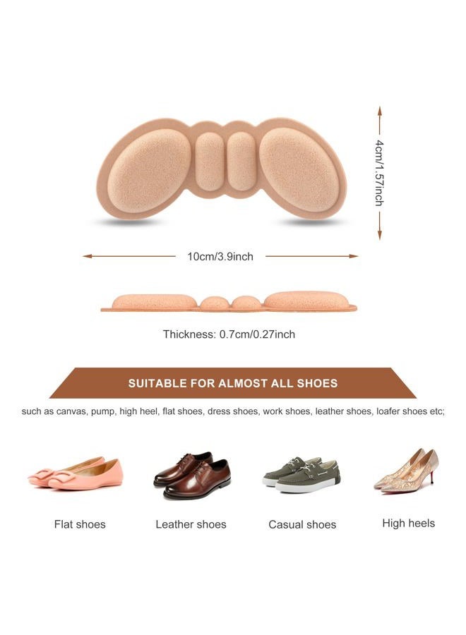 Riootlnm Heel Pads for Shoes Too Big, Shoe Inserts for Loose Shoes, Heel Grips Protectors for Blisters Pain, Filler Make Shoes Fit Tighter, Rubbing, Prevent Slip for Women Men (4PairsRosyBrownBlack) - Image 2