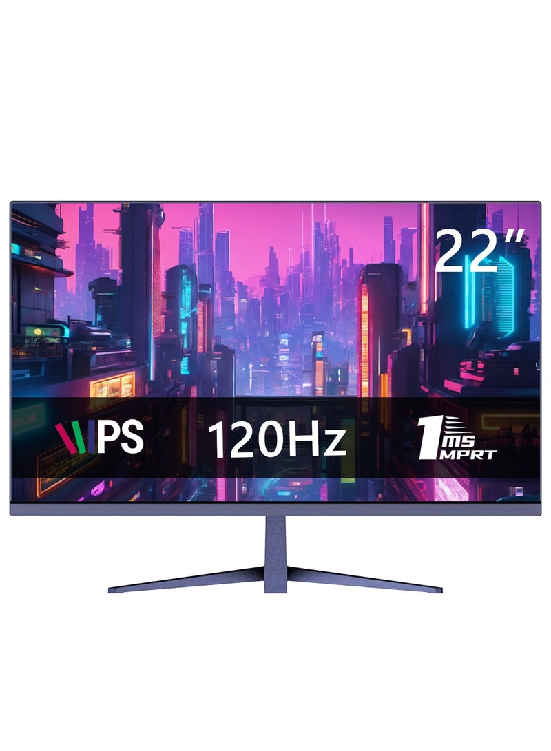 Easeelectra  22-Inch Gaming Monitor 120Hz Refresh Rate, FHD 1080P, Fast IPS Display, 3-Side Borderless, AMD FreeSync, Supports PS5 & Xbox, HDMI/VGA, 99% sRGB - Black - Image 1