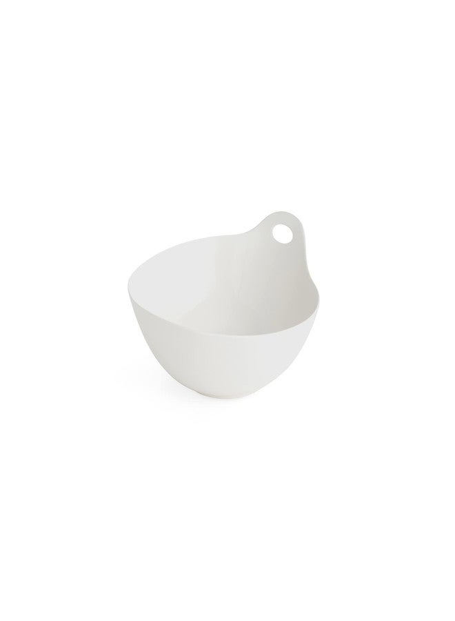 Nambe Portables 11" Round Serving Bowl - White Stoneware with Open Handle for Easy Serving & Carrying, Stackable Modern Tableware for Dining, Entertaining, Kitchen Storage, Stylish Home Accessory - Image 3